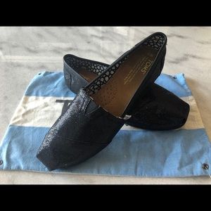 Sparkly Black Toms - Size 8.5